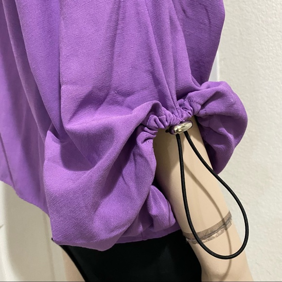 ASOS Purple Lavender Drawcord Cowl Neck Long Sleeve Activewear Top Size 6 - Picture 6 of 13